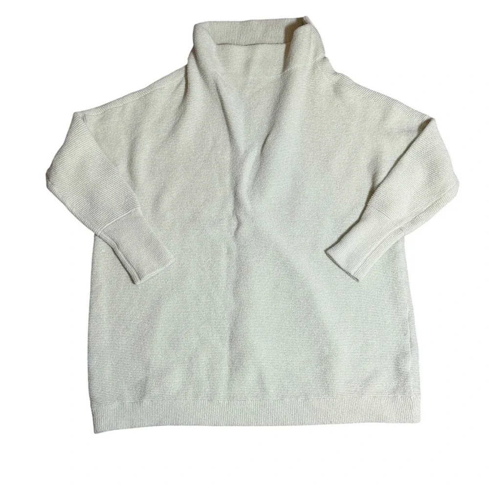 Free People Ottoman Slouchy Tunic Sweater Mint Green Ribbed Funnel Neck Size M